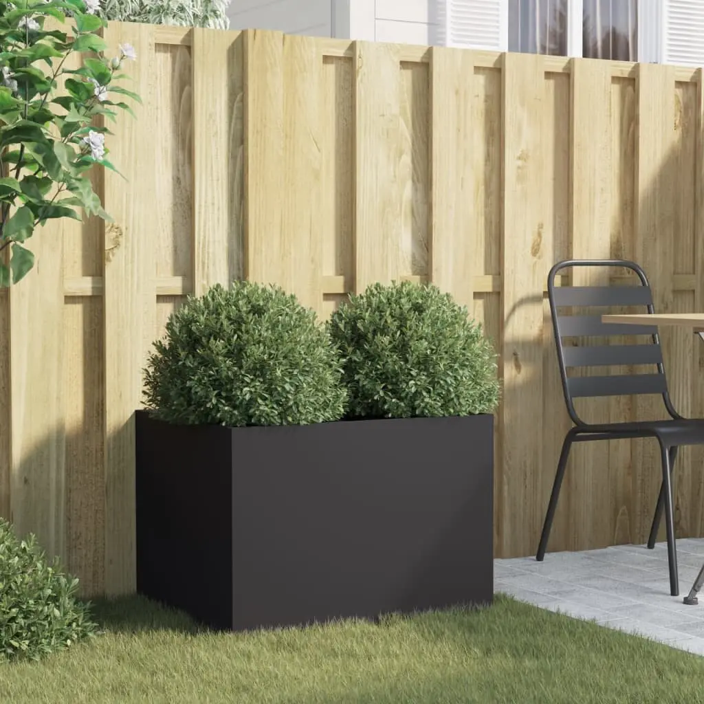 Steel Planter Box Decorative Raised Bed 62x47x46cm for Garden Balcony Patio