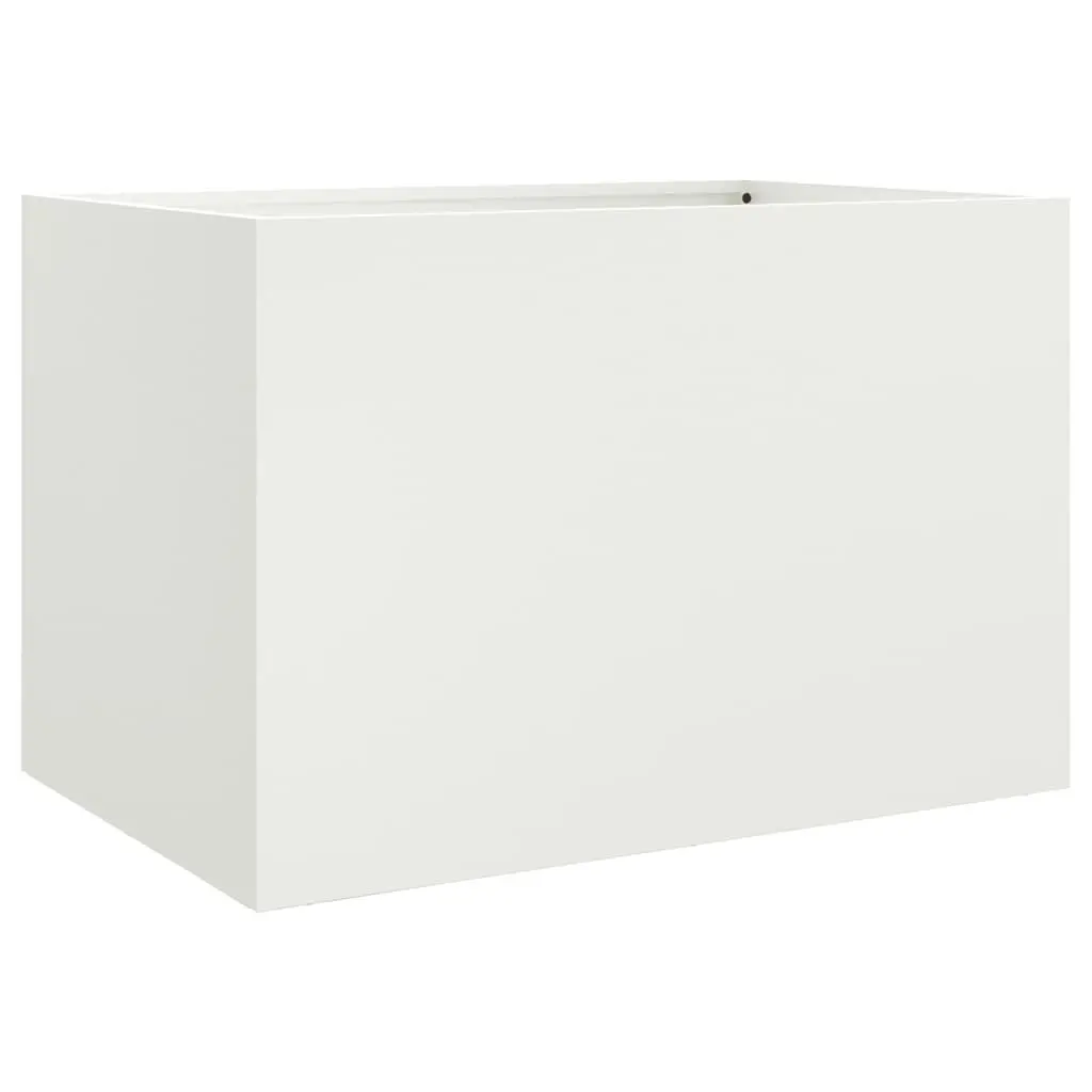 White Steel Planter for Gardening Joy