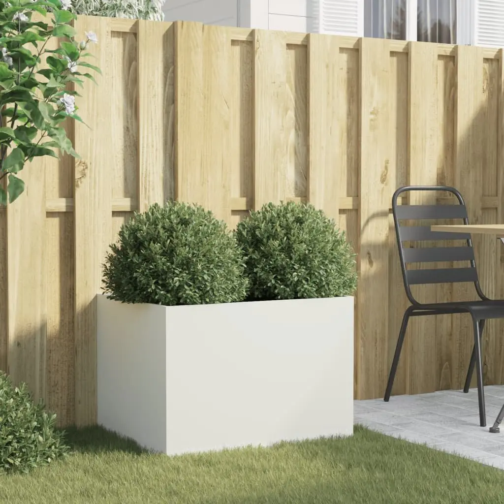 White Steel Planter for Gardening Joy