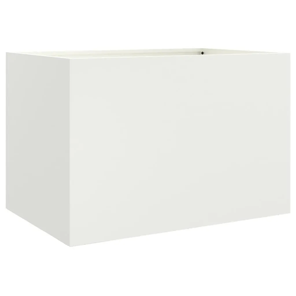 White Steel Planter for Gardening Joy