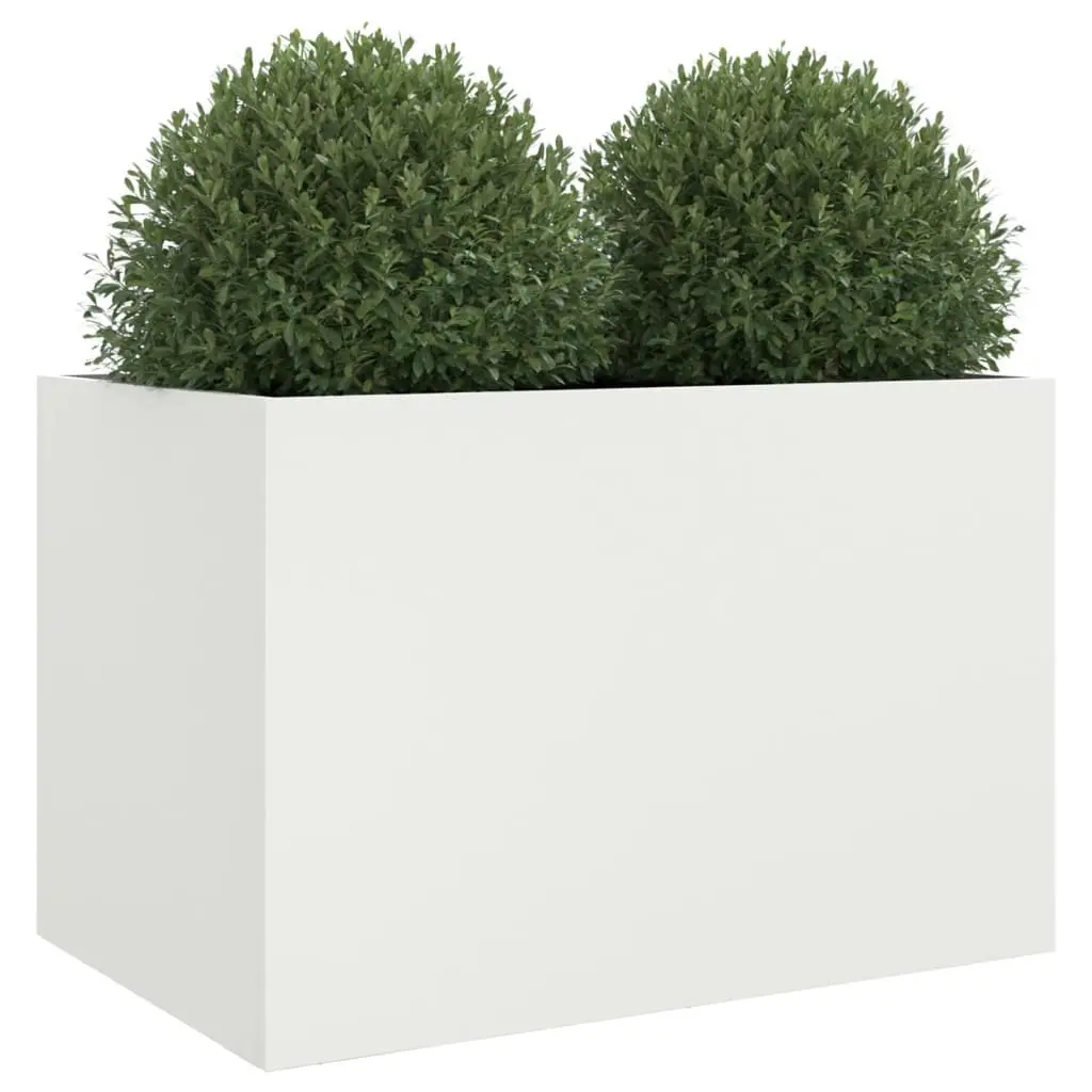 White Steel Planter for Gardening Joy
