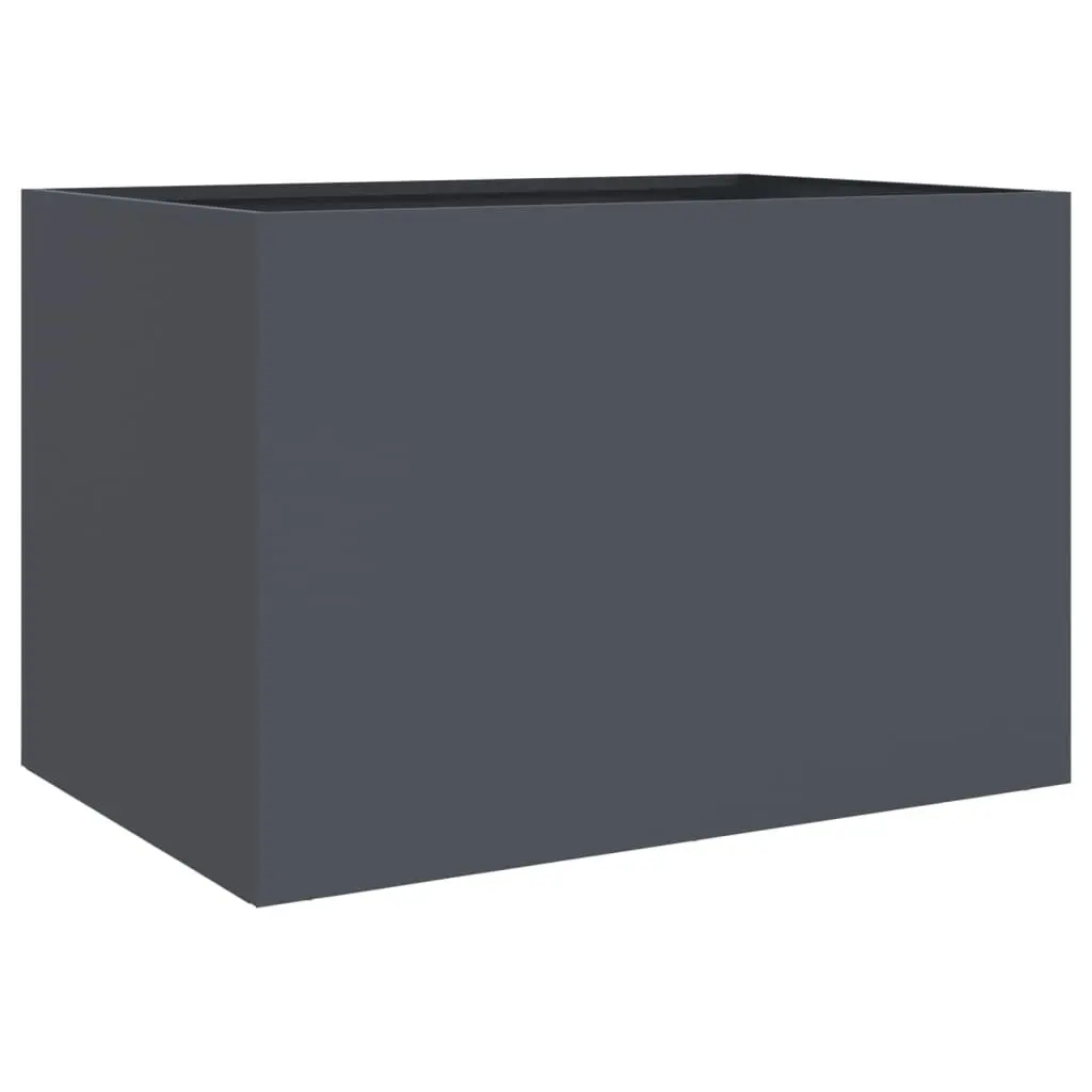 Steel Planter Anthracite Raised Garden Bed 62 x 47 x 46 cm Outdoor Patio Flower Box Decor