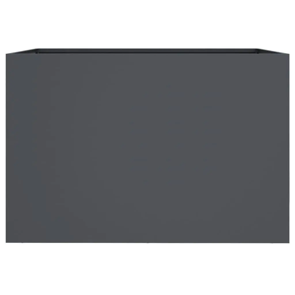 Steel Planter Anthracite Raised Garden Bed 62 x 47 x 46 cm Outdoor Patio Flower Box Decor