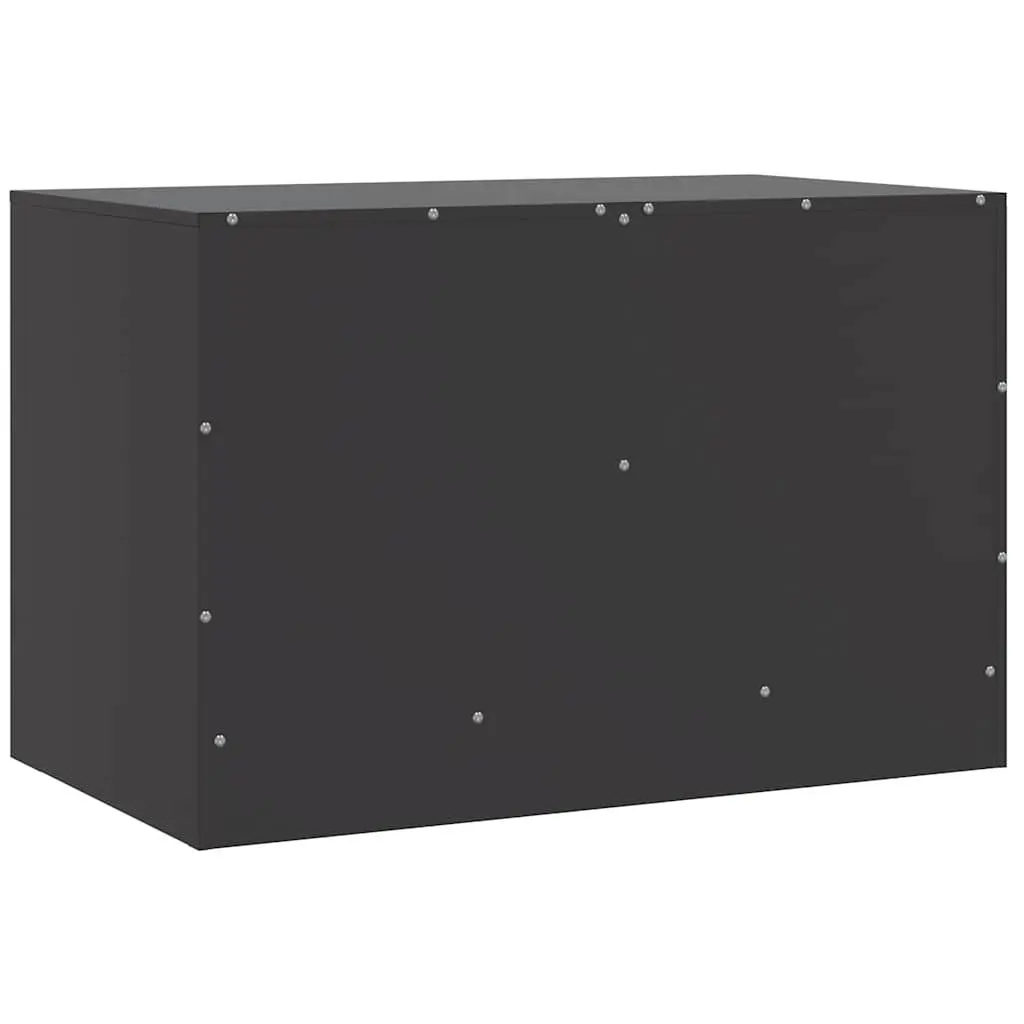 TV Cabinet Unit Black Steel Frame Storage Furniture 67x39x44cm Set of 2