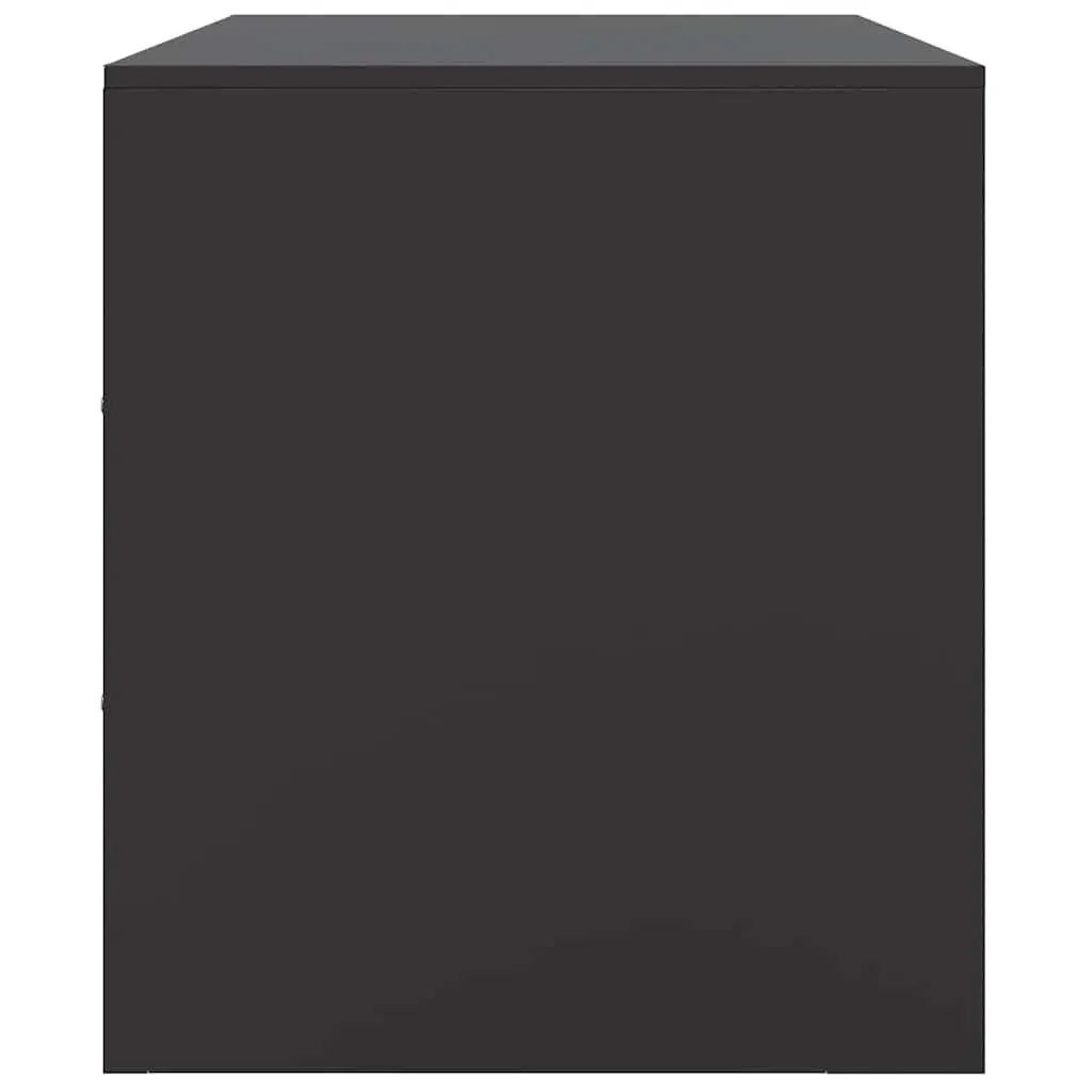 TV Cabinet Unit Black Steel Frame Storage Furniture 67x39x44cm Set of 2