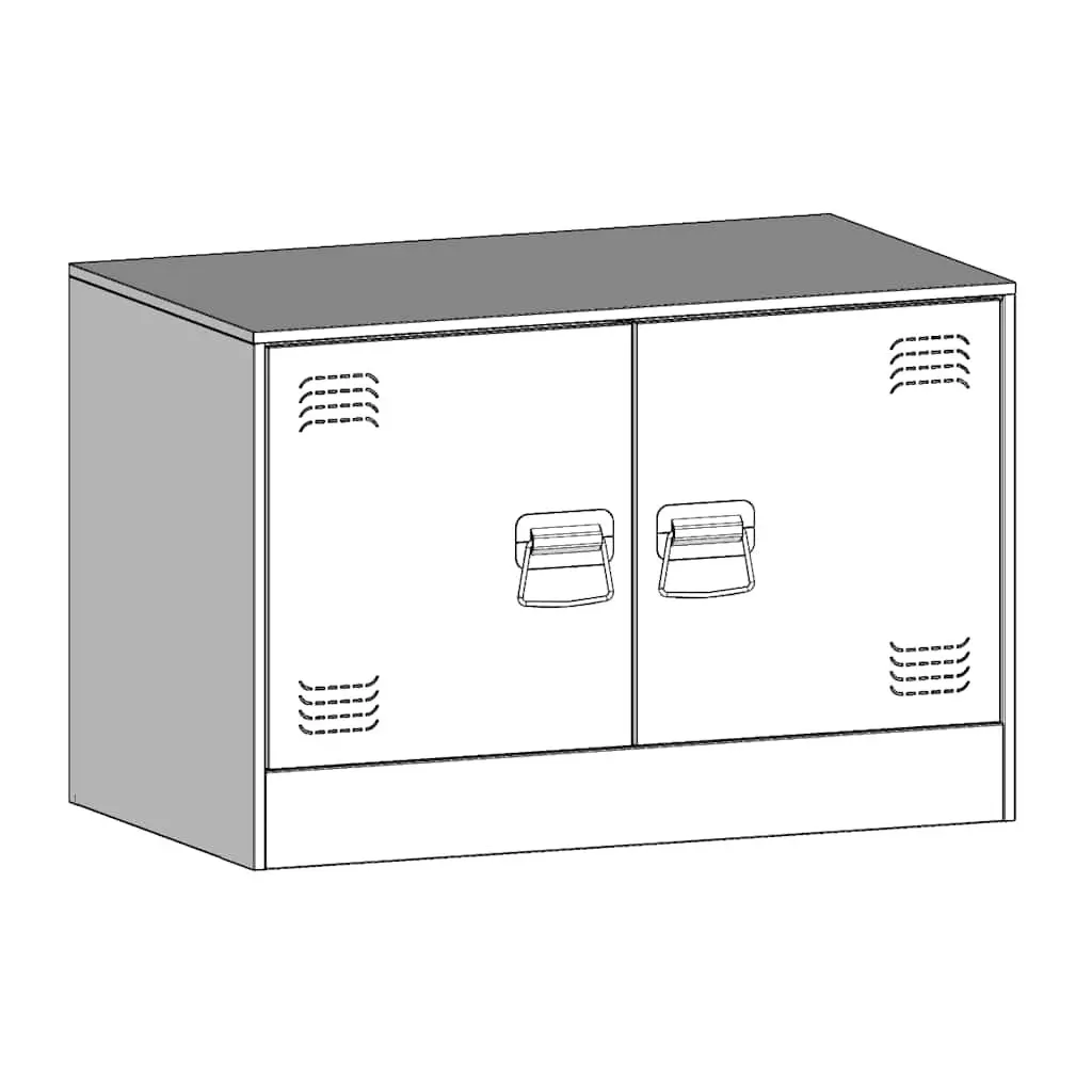 TV Cabinet Unit Black Steel Frame Storage Furniture 67x39x44cm Set of 2