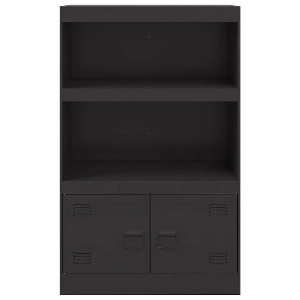 Sideboard Black Steel Frame 67x39x107 cm Storage Cabinet Buffet Furniture