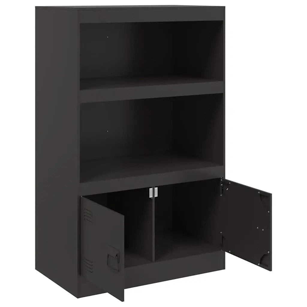 Sideboard Black Steel Frame 67x39x107 cm Storage Cabinet Buffet Furniture