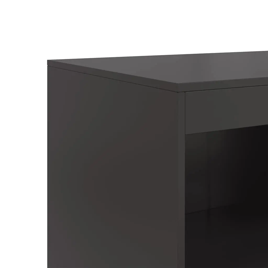 Sideboard Black Steel Frame 67x39x107 cm Storage Cabinet Buffet Furniture