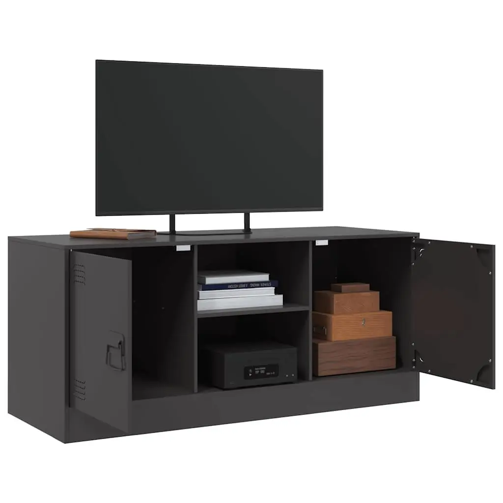 TV Cabinet Black Steel Frame 99x39x44cm Storage Unit Media Console