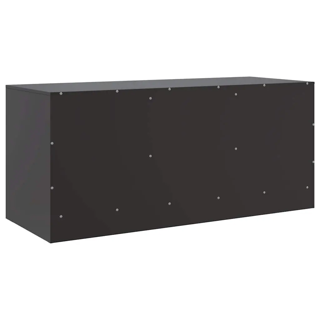 TV Cabinet Black Steel Frame 99x39x44cm Storage Unit Media Console