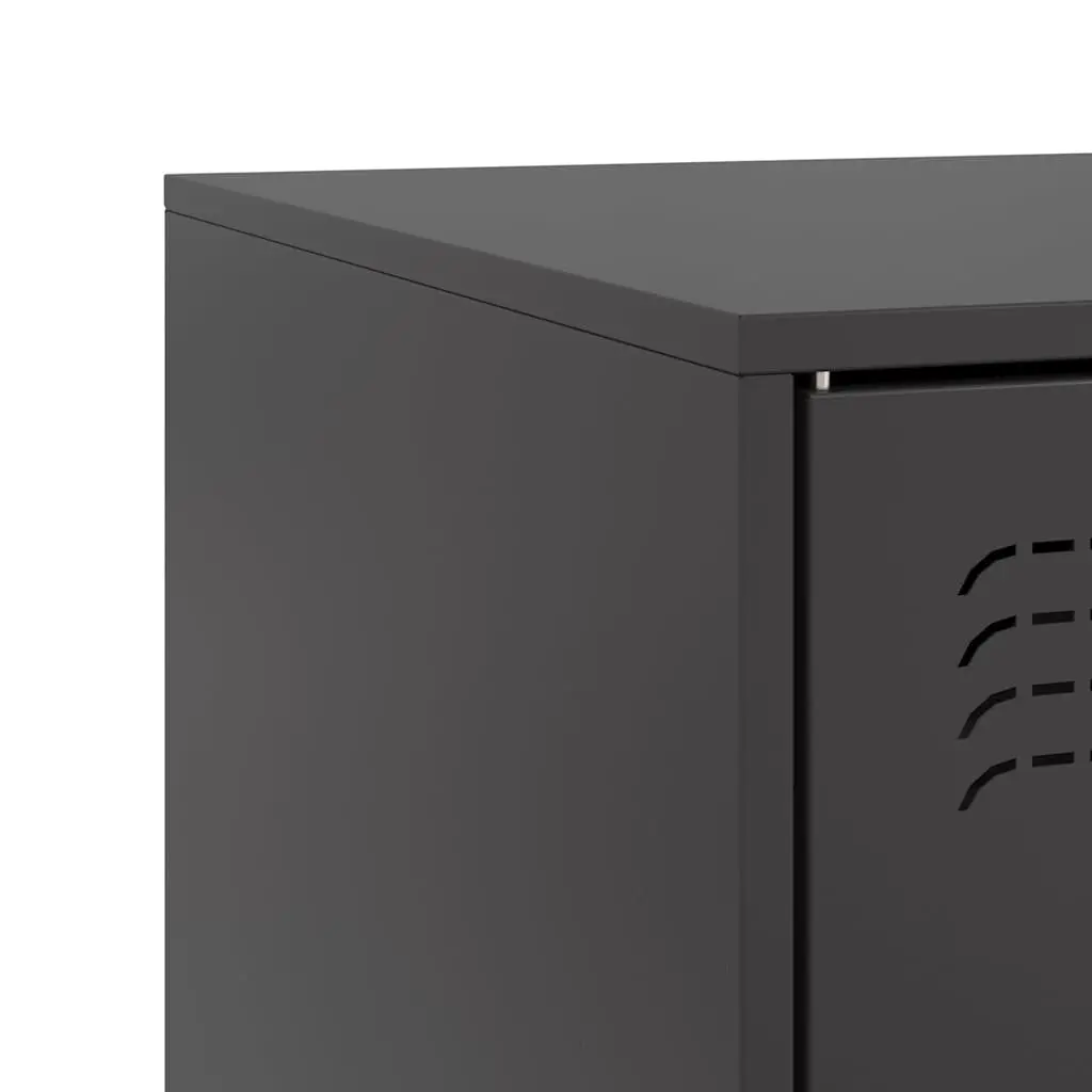 TV Cabinet Black Steel Frame 99x39x44cm Storage Unit Media Console