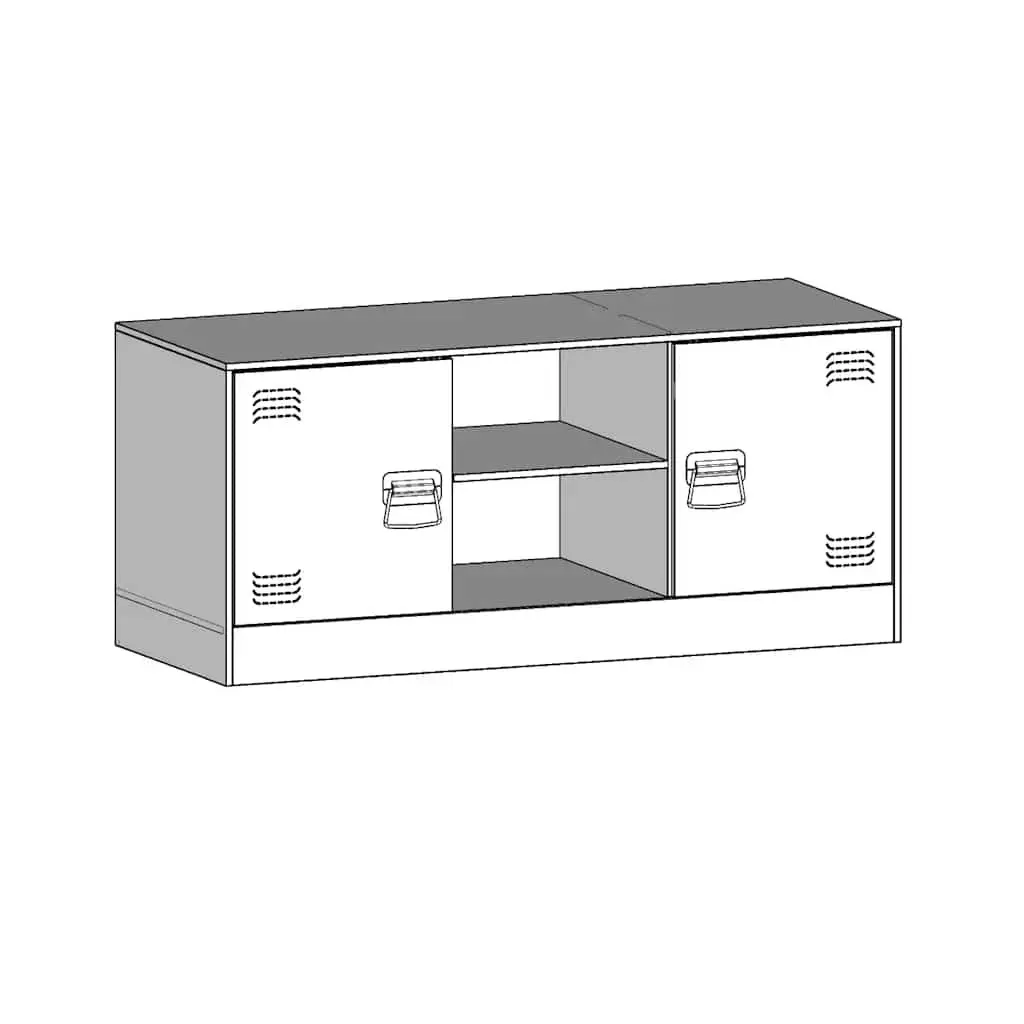 TV Cabinet Black Steel Frame 99x39x44cm Storage Unit Media Console