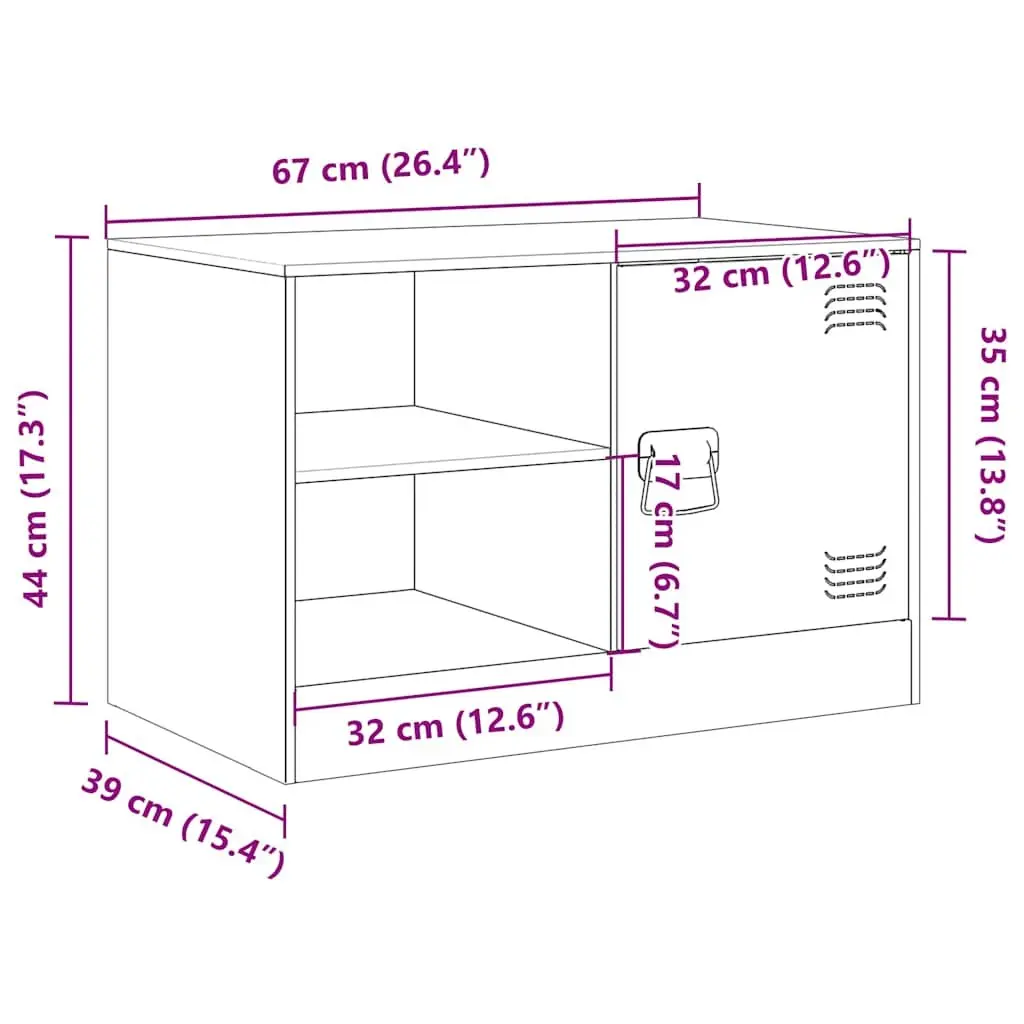 TV Cabinet Black 67x39x44 cm 2 Pieces Storage Unit Display Furniture