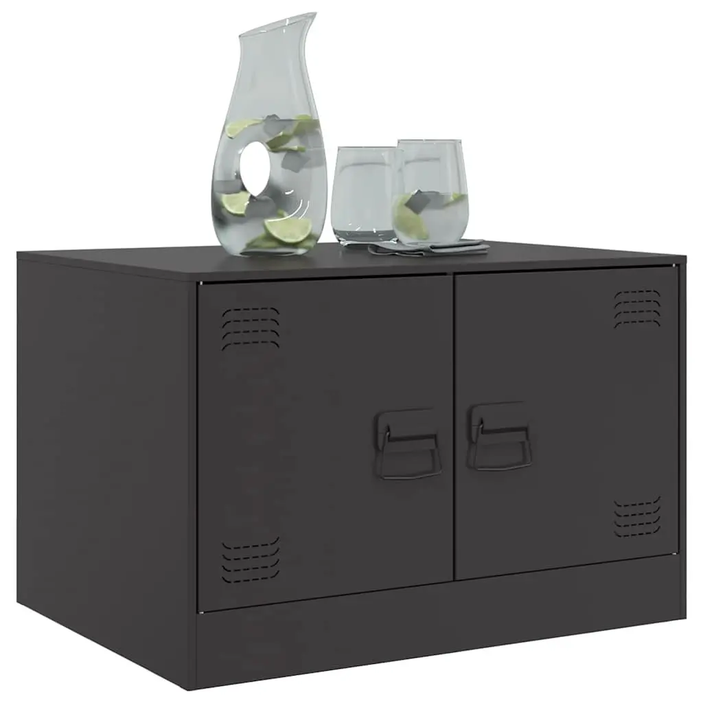 Coffee Table Black Modern Design Storage Shelves Living Room Furniture