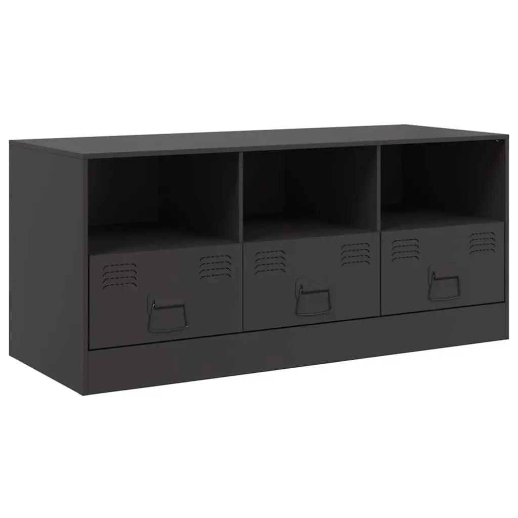 TV Cabinet Black Storage Unit Cold-Rolled Steel 99x39x44 cm