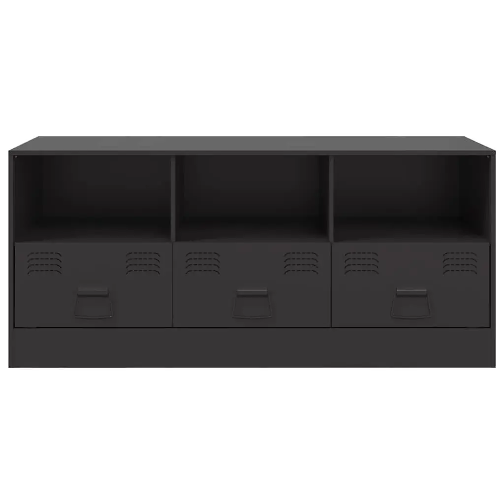 TV Cabinet Black Storage Unit Cold-Rolled Steel 99x39x44 cm