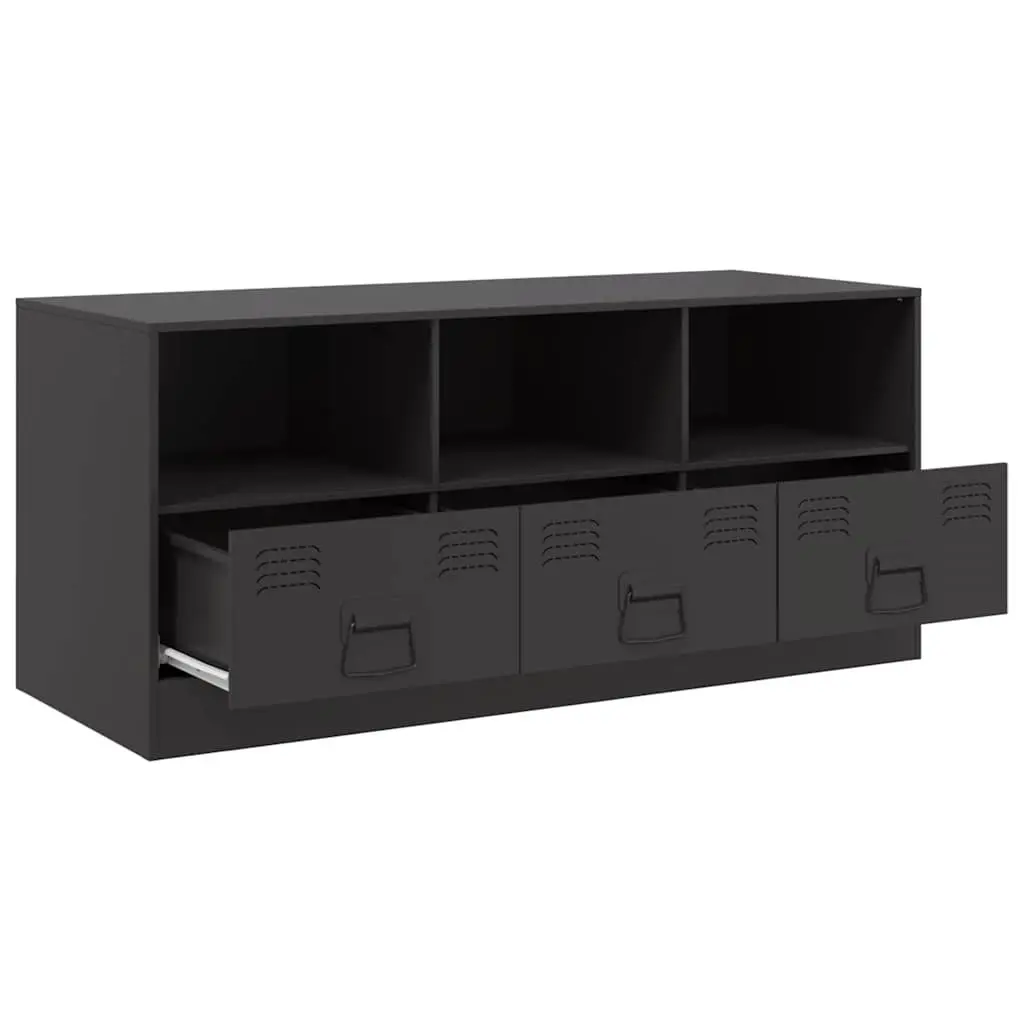 TV Cabinet Black Storage Unit Cold-Rolled Steel 99x39x44 cm