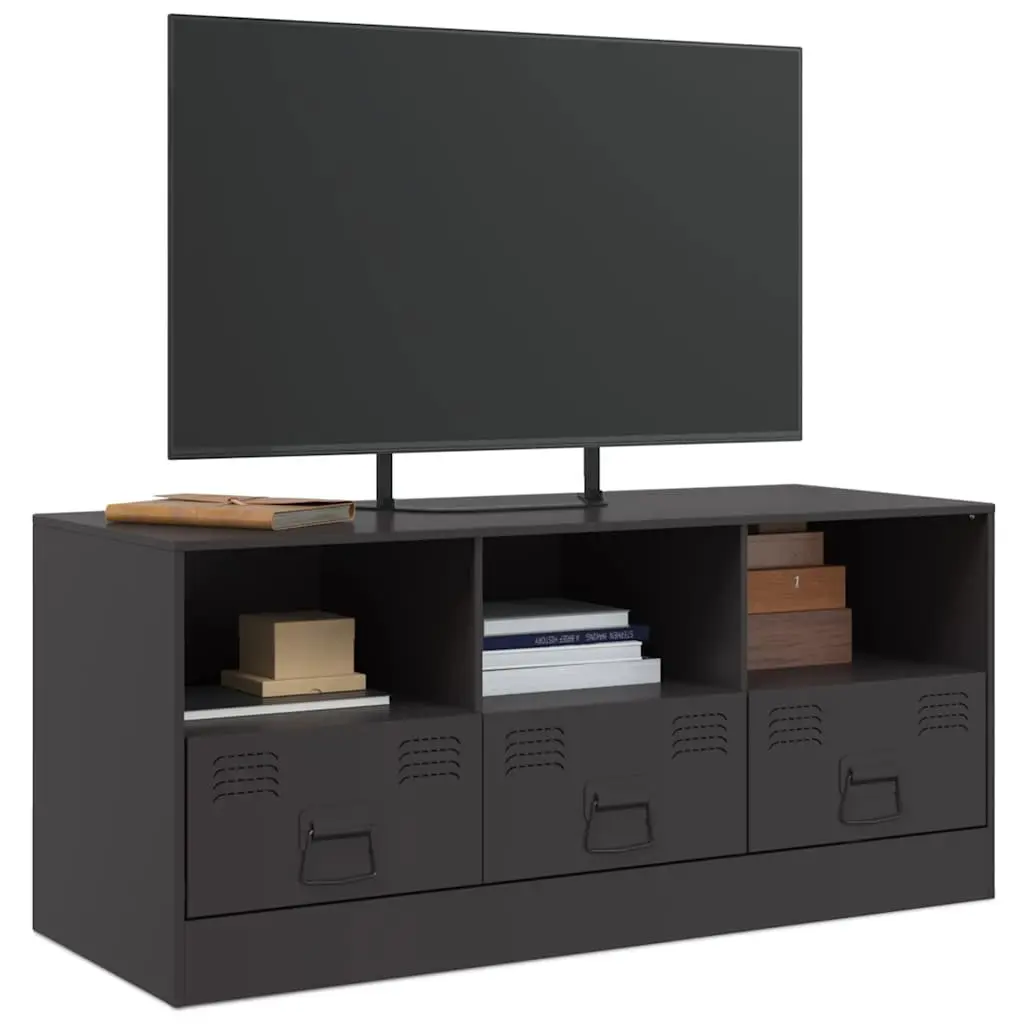TV Cabinet Black Storage Unit Cold-Rolled Steel 99x39x44 cm