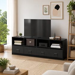 Your New Black TV Cabinets: 2-Piece Storage Solution