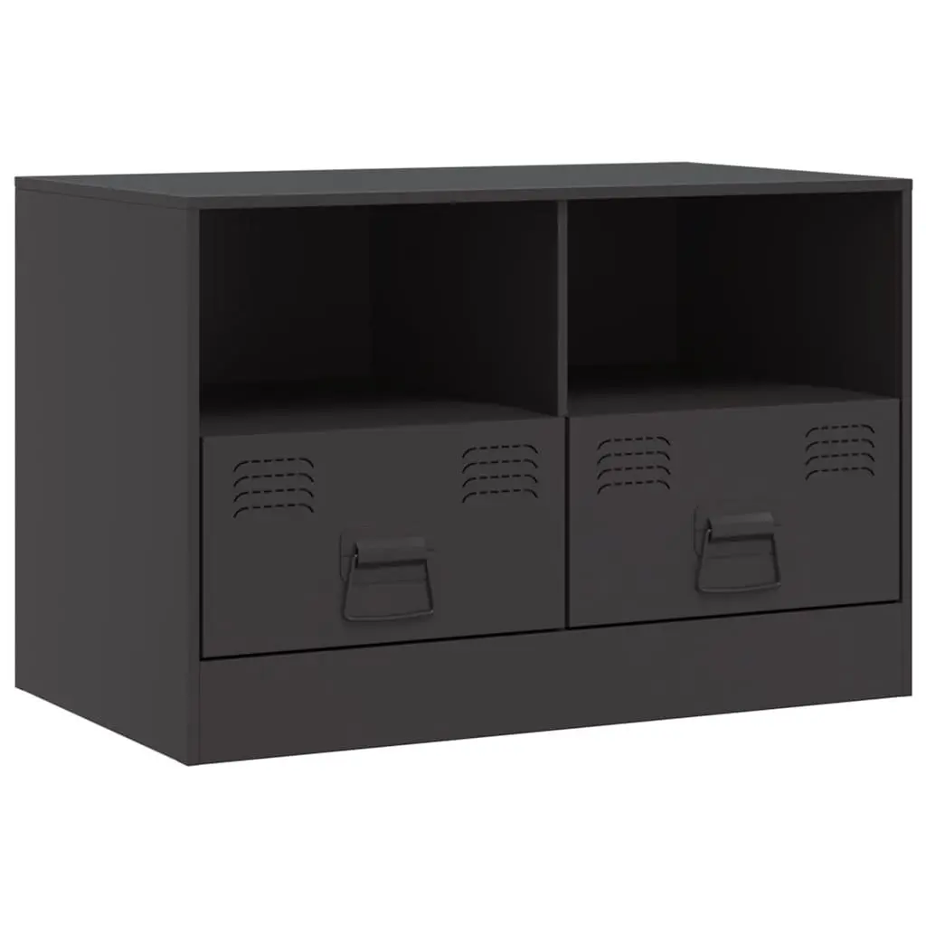 TV Cabinet Black Storage Unit 2 Pieces 67 x 39 x 44 cm