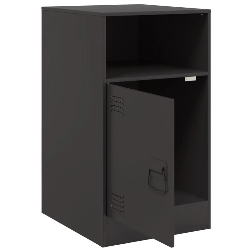 Bedside Cabinet Black Storage Nightstand 34.5 x 39 x 62 cm