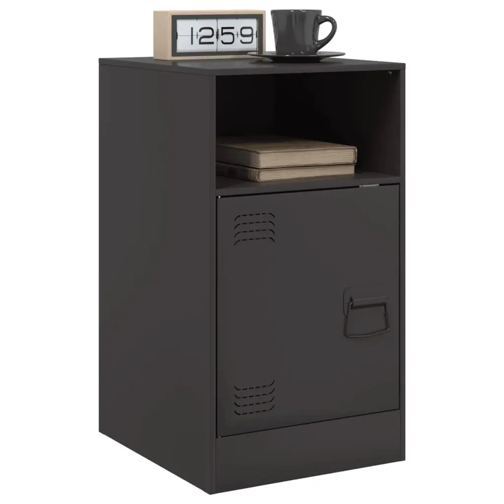 Bedside Cabinet Black Storage Nightstand 34.5 x 39 x 62 cm
