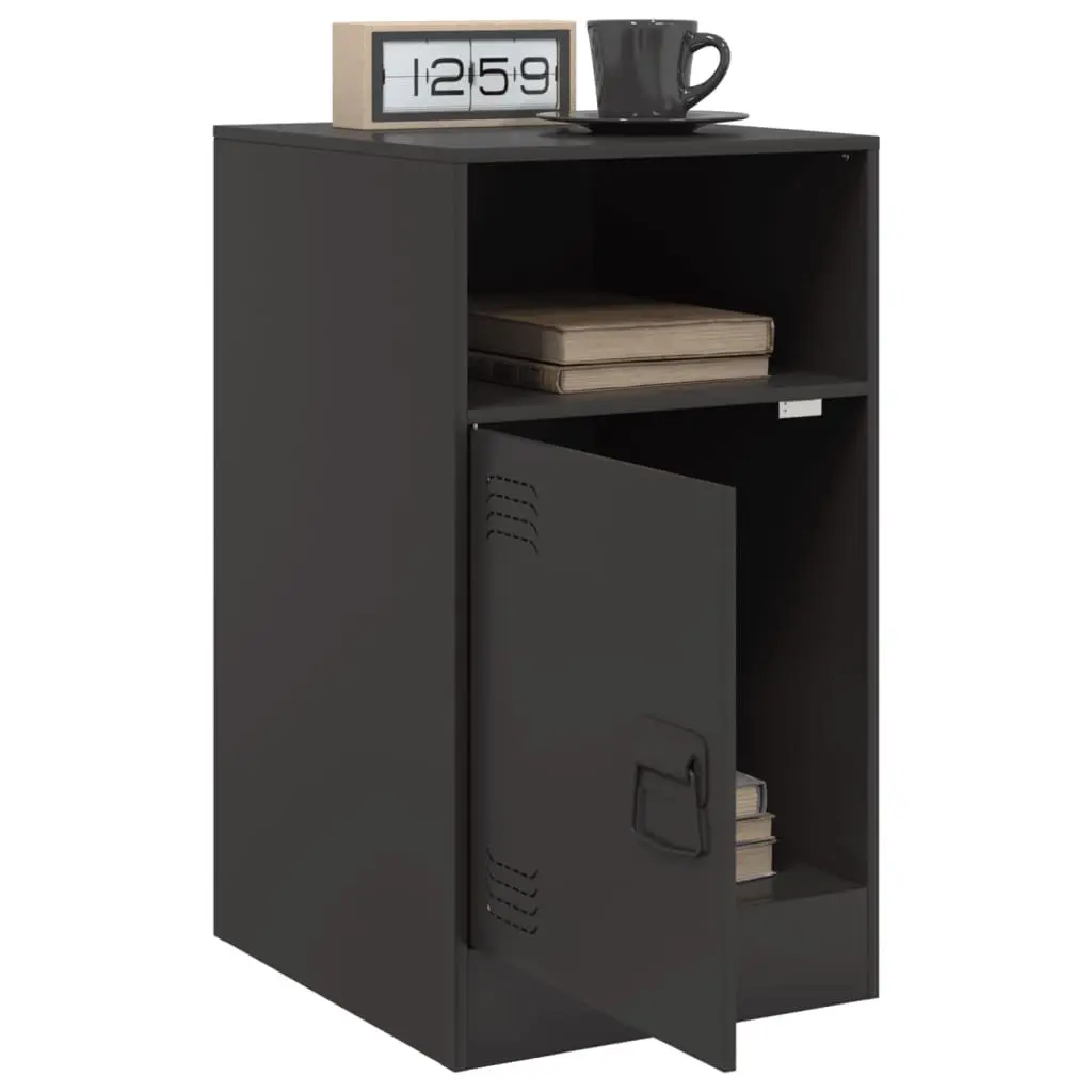 Bedside Cabinet Black Storage Nightstand 34.5 x 39 x 62 cm