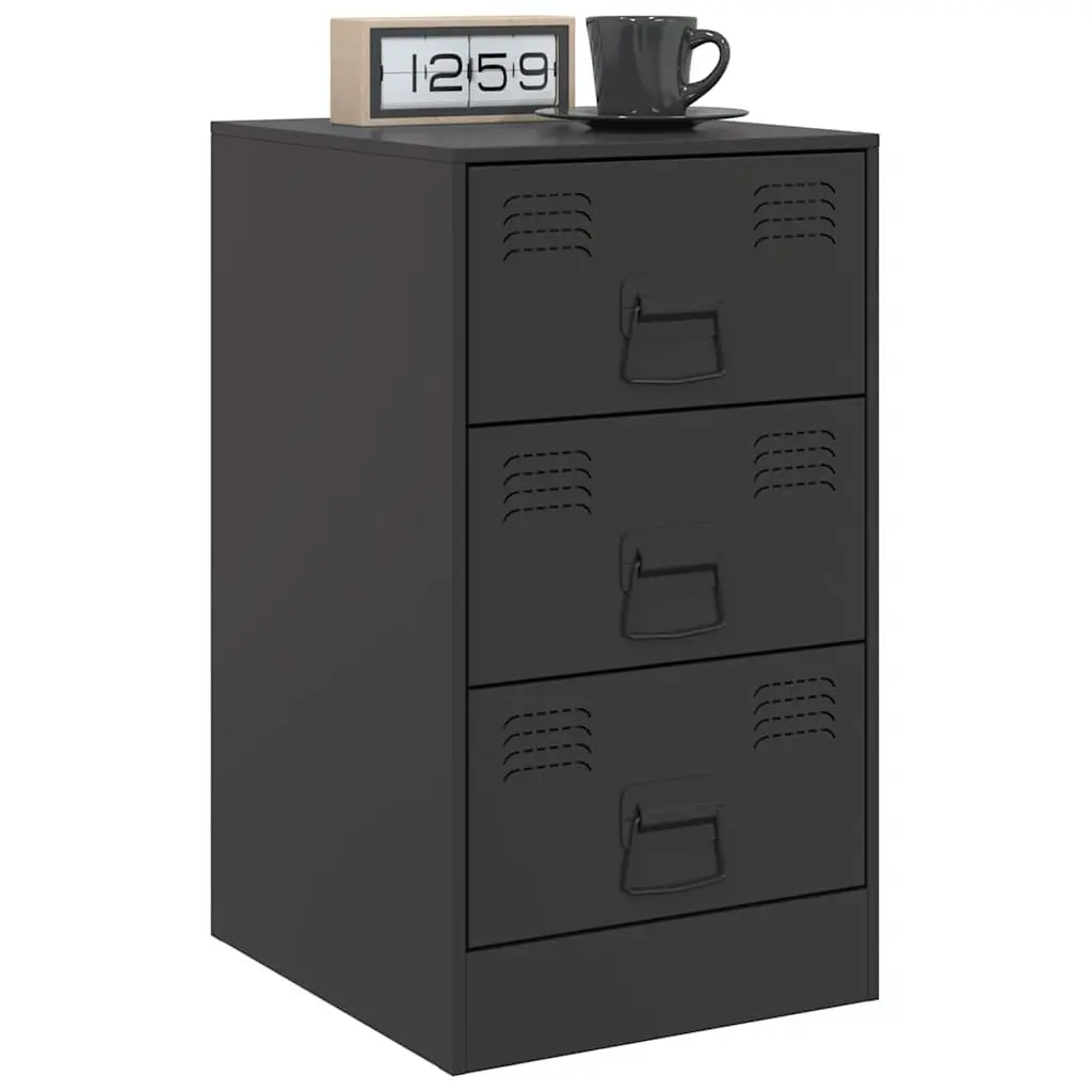 Bedside Cabinets Black 34.5x39x62cm Storage Nightstand Cabinet 2 Pieces