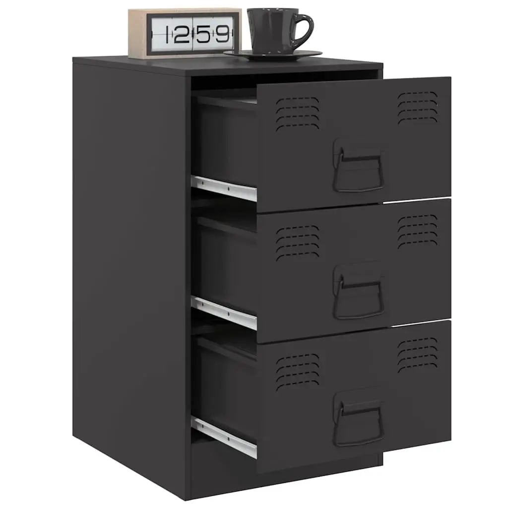 Bedside Cabinets Black 34.5x39x62cm Storage Nightstand Cabinet 2 Pieces