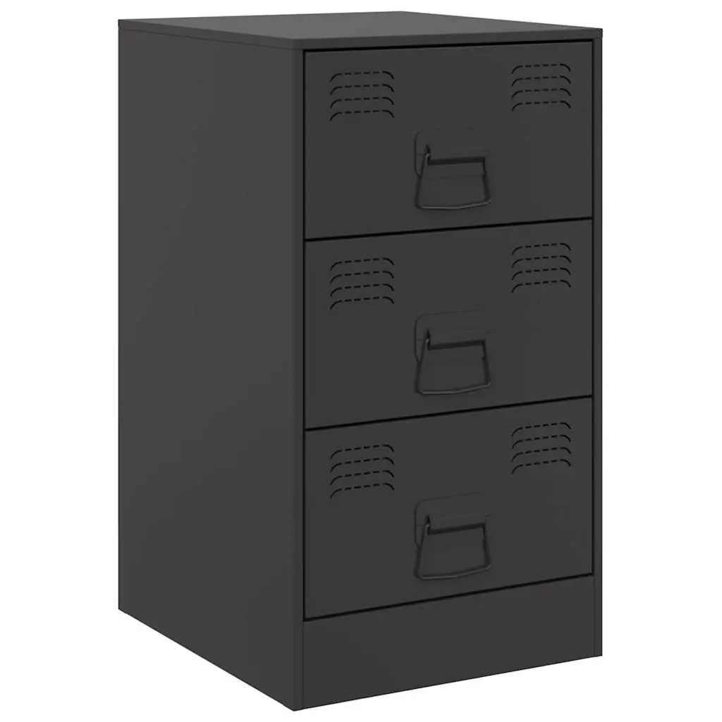 Bedside Cabinets Black 34.5x39x62cm Storage Nightstand Cabinet 2 Pieces