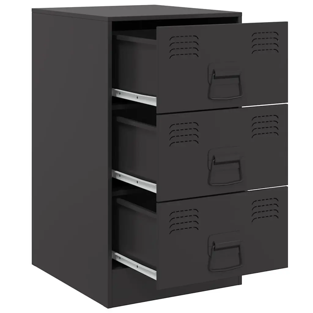 Bedside Cabinets Black 34.5x39x62cm Storage Nightstand Cabinet 2 Pieces