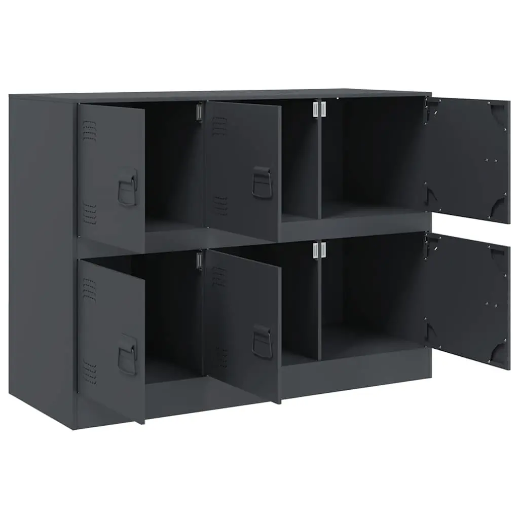 Sideboard Anthracite Storage Cabinet Cold-rolled Steel Frame 99x39x73cm