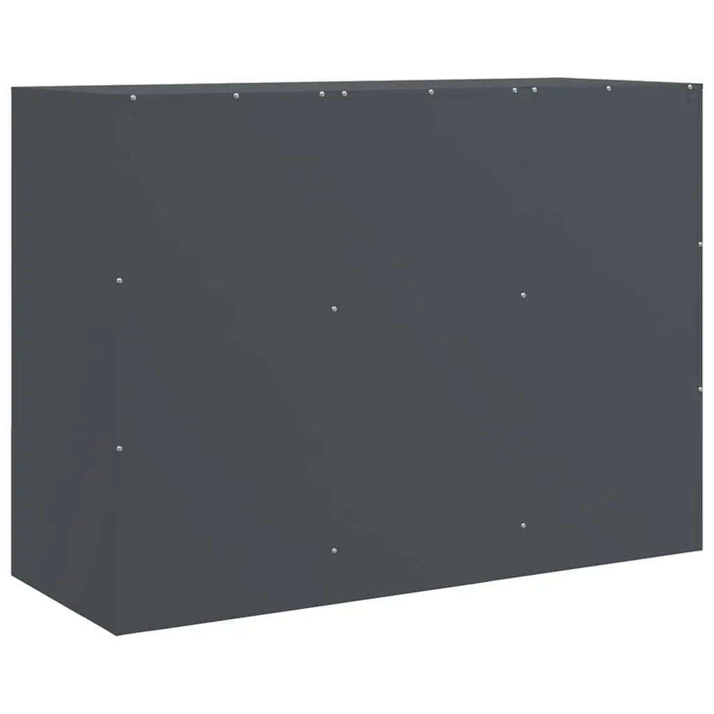 Sideboard Anthracite Storage Cabinet Cold-rolled Steel Frame 99x39x73cm