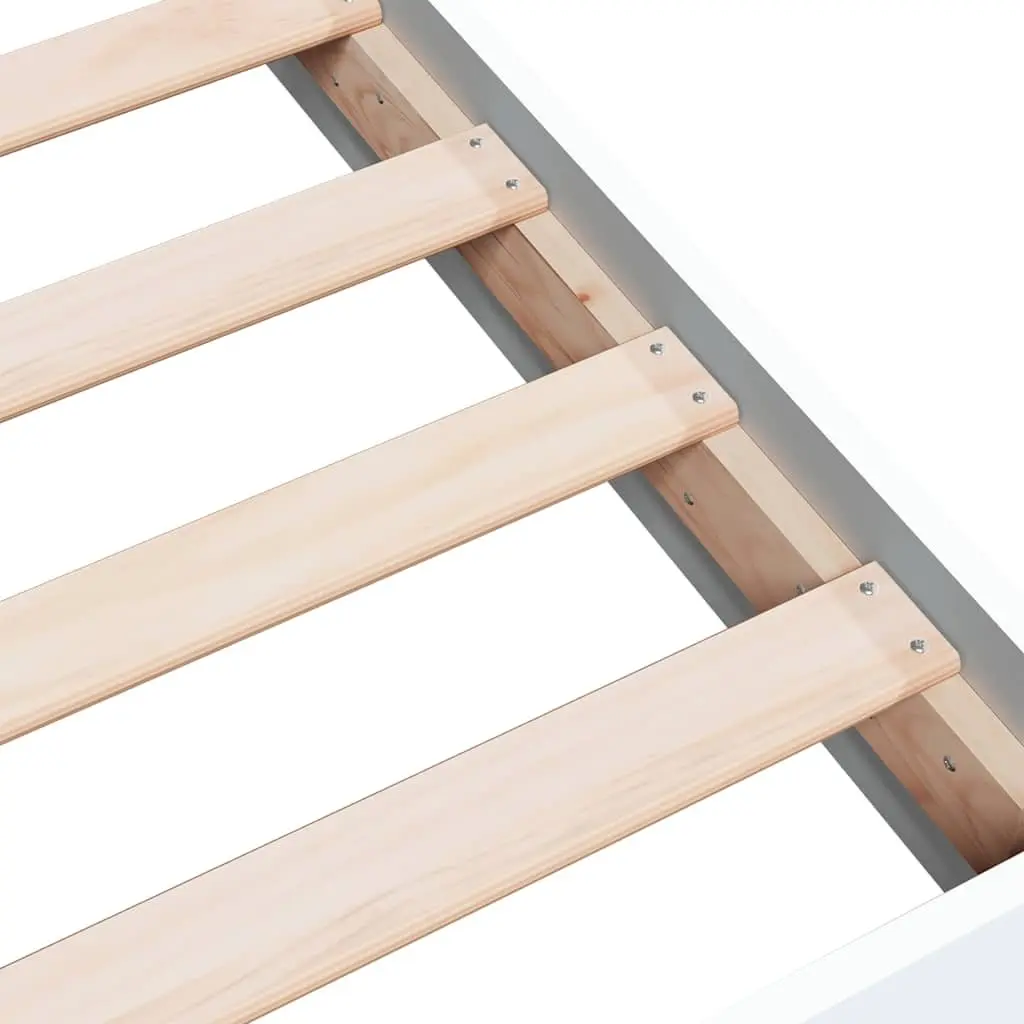 Bed Frame Modern White Engineered Wood 180x200 cm Slatted Base