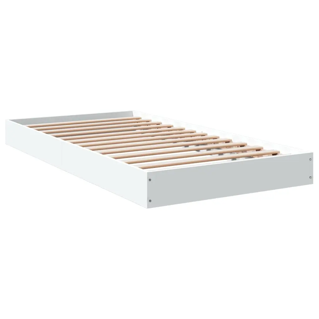 90x190 cm White Bed Frame