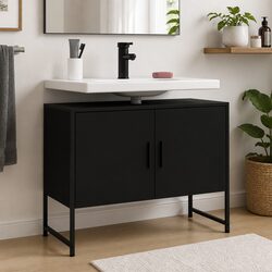 Friendly Black Bathroom Sink Cabinet 80x33x60 cm for You