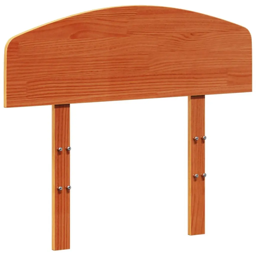 Solid Wood Pine Headboard Brown Wax 100 cm