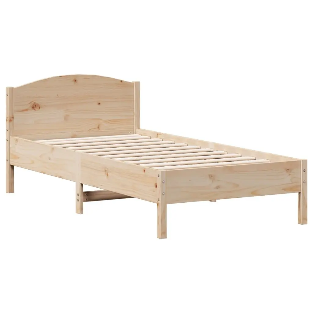 Solid Pine Bed Frame with Supportive Headboard