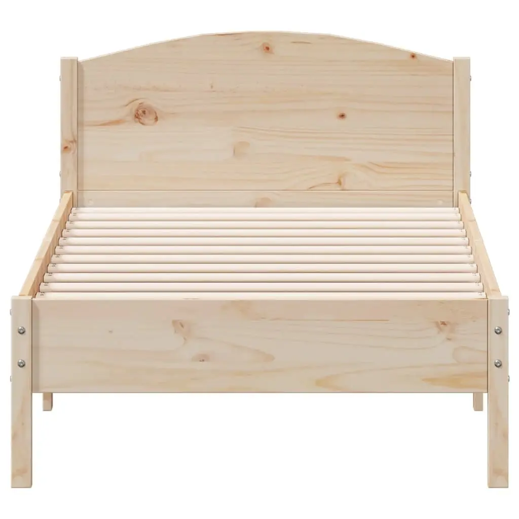 Solid Pine Bed Frame with Supportive Headboard