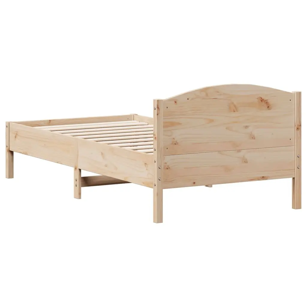 Solid Pine Bed Frame with Supportive Headboard