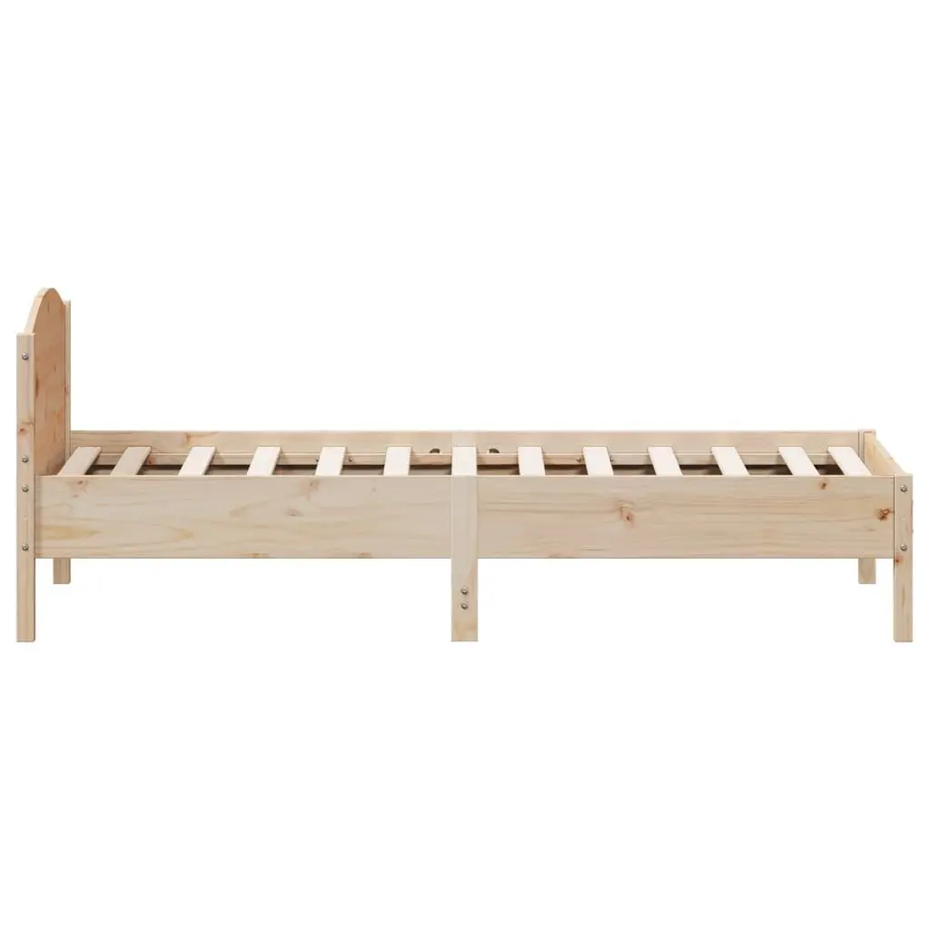 Solid Pine Bed Frame with Supportive Headboard