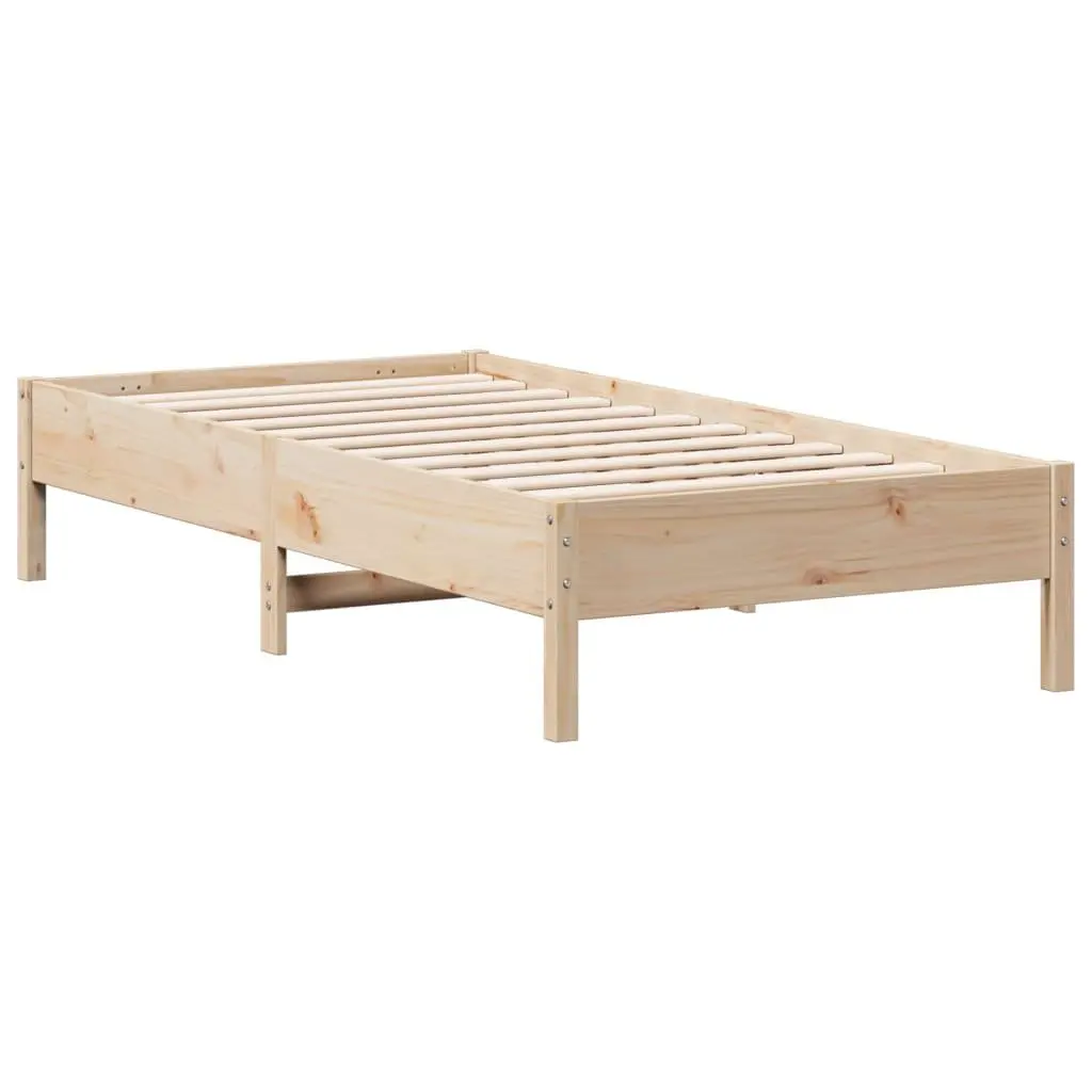 Pine Wood Bed Frame Brown 90x190 cm Supportive Slats Furniture