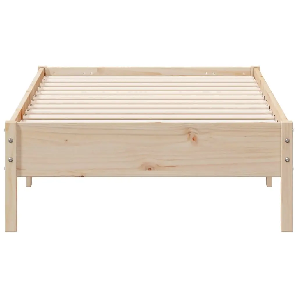 Pine Wood Bed Frame Brown 90x190 cm Supportive Slats Furniture