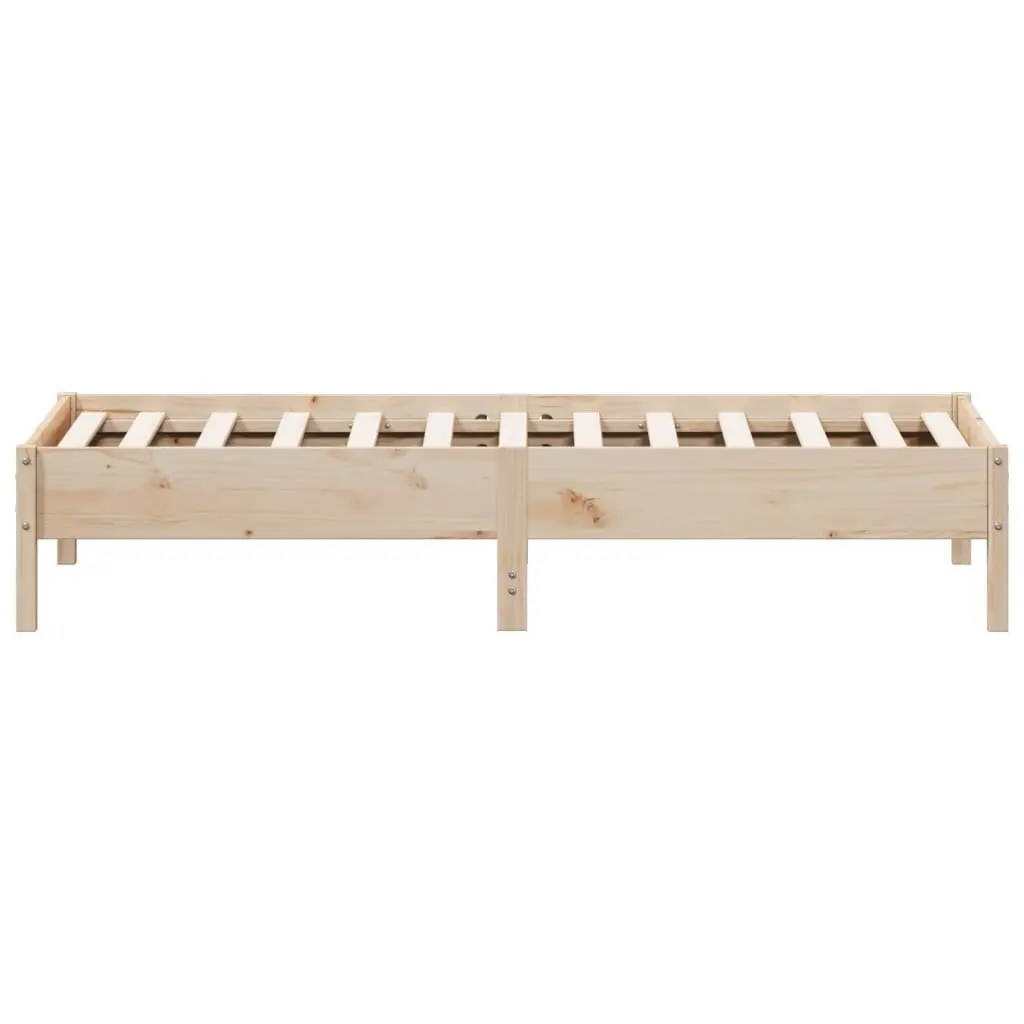 Pine Wood Bed Frame Brown 90x190 cm Supportive Slats Furniture