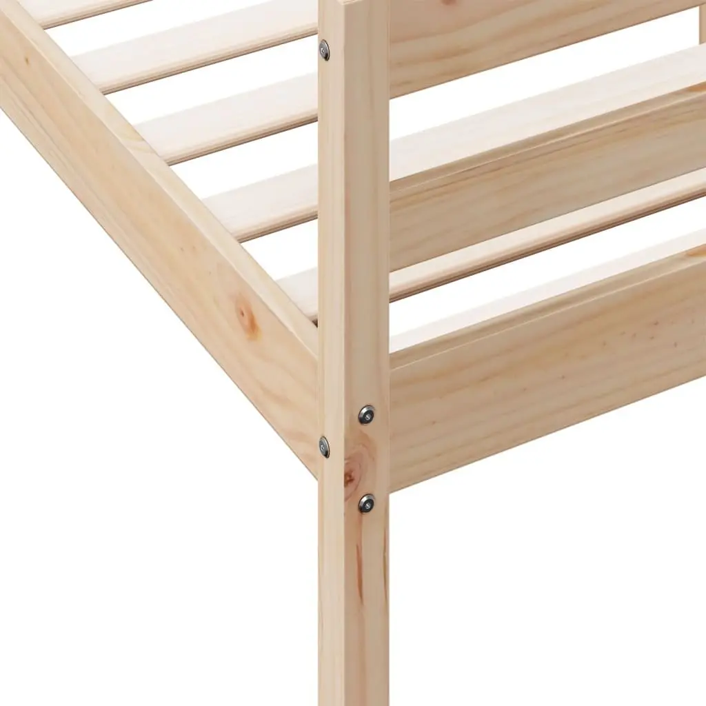 Bed Frame Solid Pine Wood Brown 137x187cm