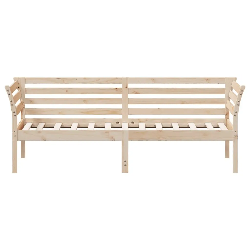 Day Bed Frame Solid Pine Wood with Safety Guardrails 90x190 cm Brown