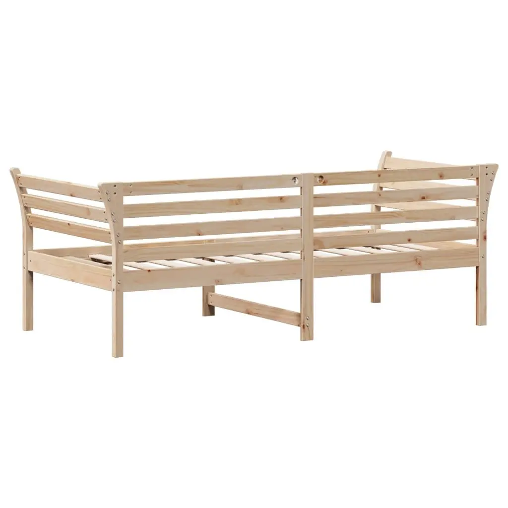 Day Bed Frame Solid Pine Wood with Safety Guardrails 90x190 cm Brown