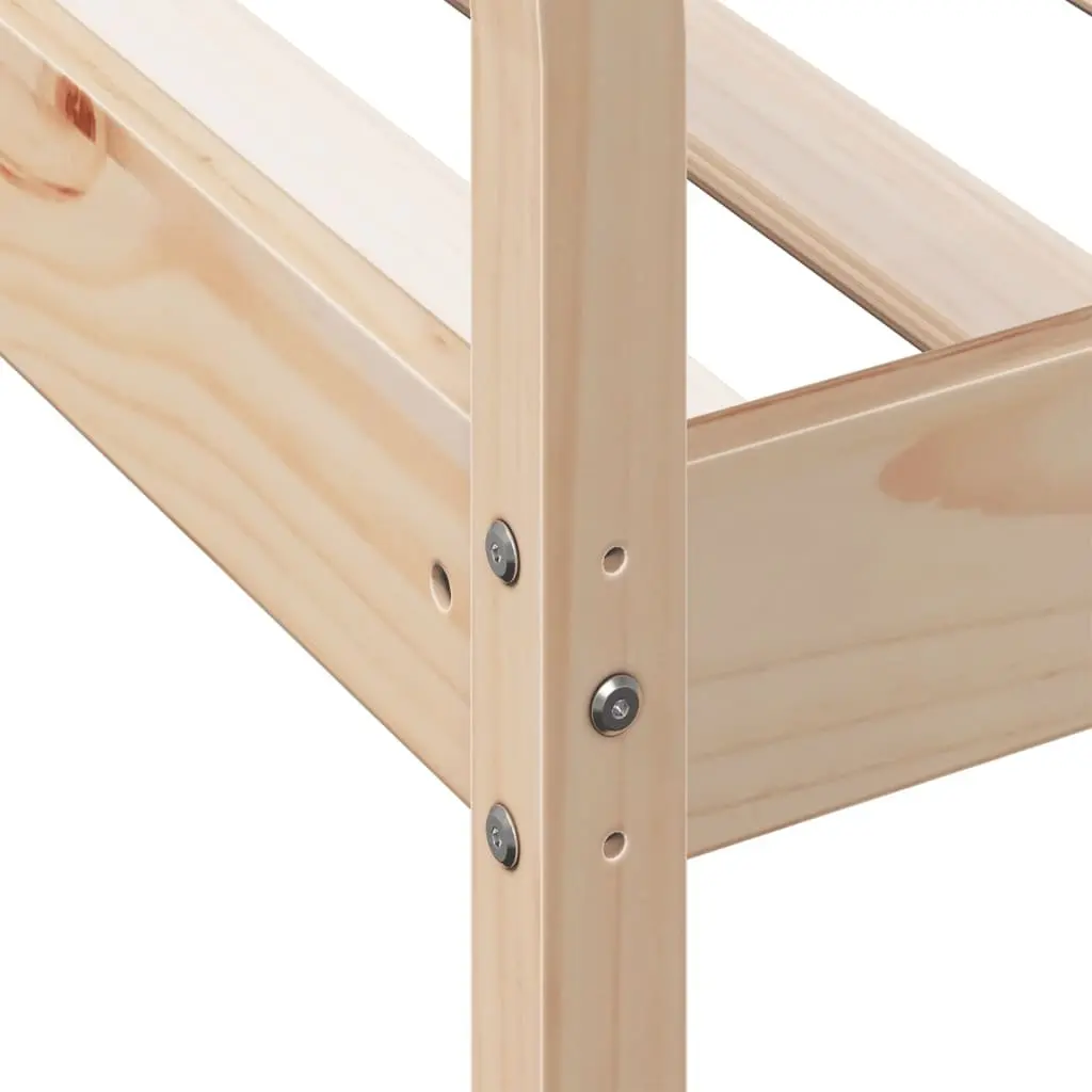 Day Bed Frame Solid Pine Wood with Safety Guardrails 90x190 cm Brown