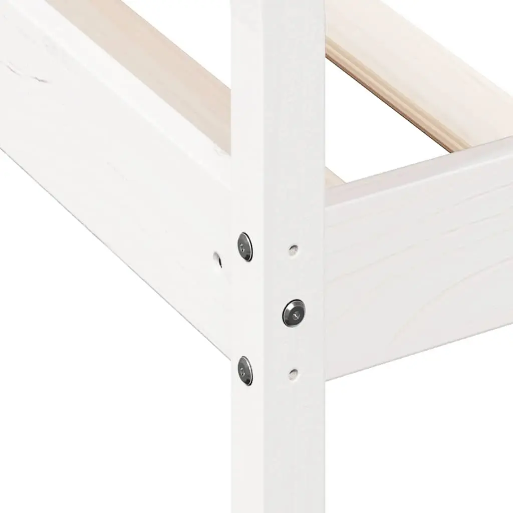 Day Bed White Solid Pine Wood 90x190 cm Sofa Bed with Guardrails Slatted Base